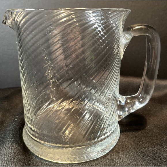 VTG MCM 1950s Indiana Clear Glass Water / Iced Tea Pitcher Swirl Lines Design - Picture 1 of 10